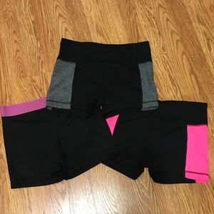 Women's Athletic Shorts in Black and Pink (Lot Small)
